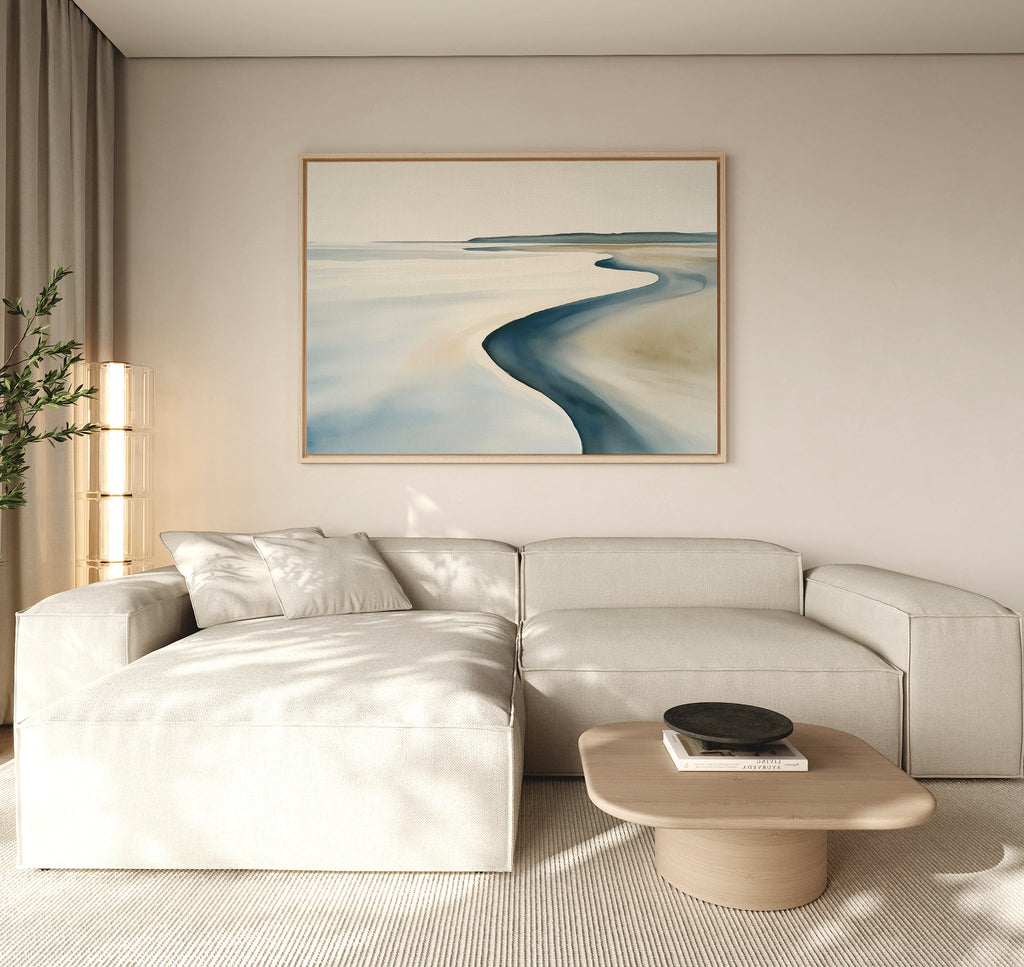 Where the Tide Whispers – blue coastal canvas wall art print by Aspire Prints