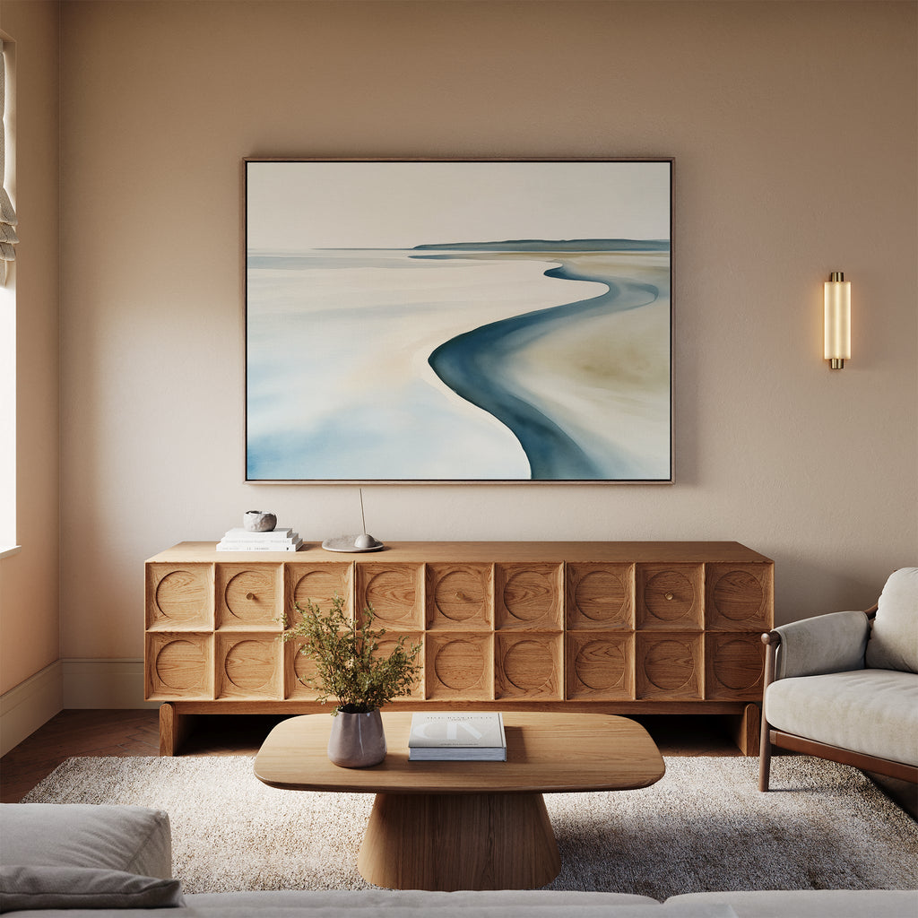 Where the Tide Whispers – blue coastal canvas wall art print by Aspire Prints