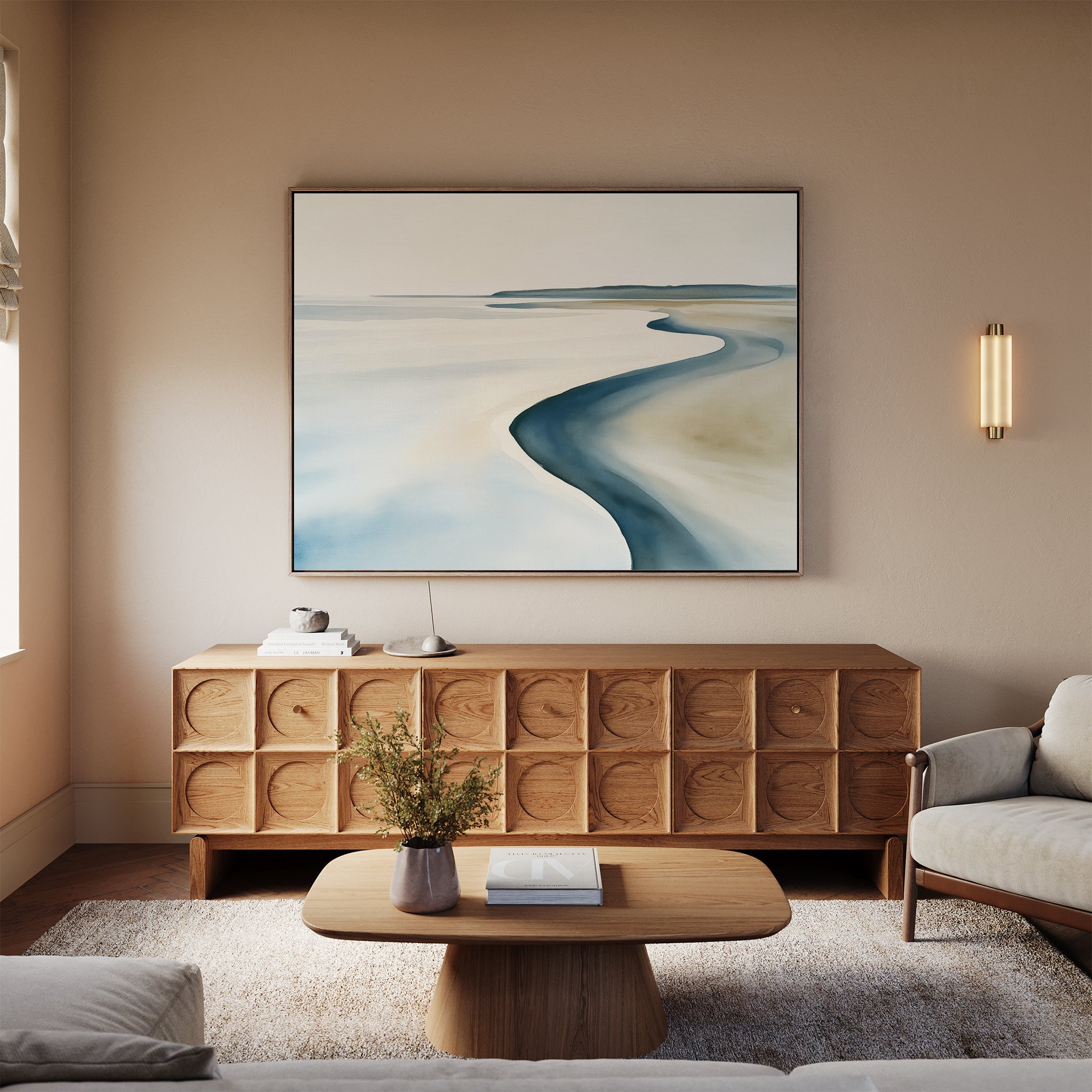 Where the Tide Whispers – blue coastal canvas wall art print by Aspire Prints