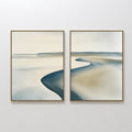 Tide & Hush Diptych – Set of 2 Canvas Prints set of 2 – neutral-toned coastal canvas wall art by Aspire Prints