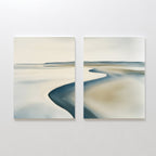 Tide & Hush Diptych – Set of 2 Canvas Prints set of 2 – neutral-toned coastal canvas wall art by Aspire Prints