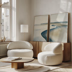 Tide & Hush Diptych – Set of 2 Canvas Prints set of 2 – neutral-toned coastal canvas wall art by Aspire Prints