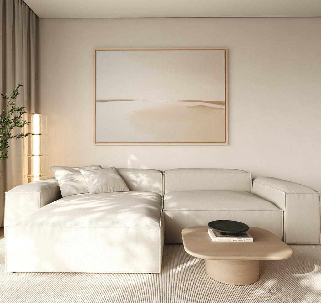 Whispers of the Dunes – beige and white desert canvas wall art print by Aspire Prints