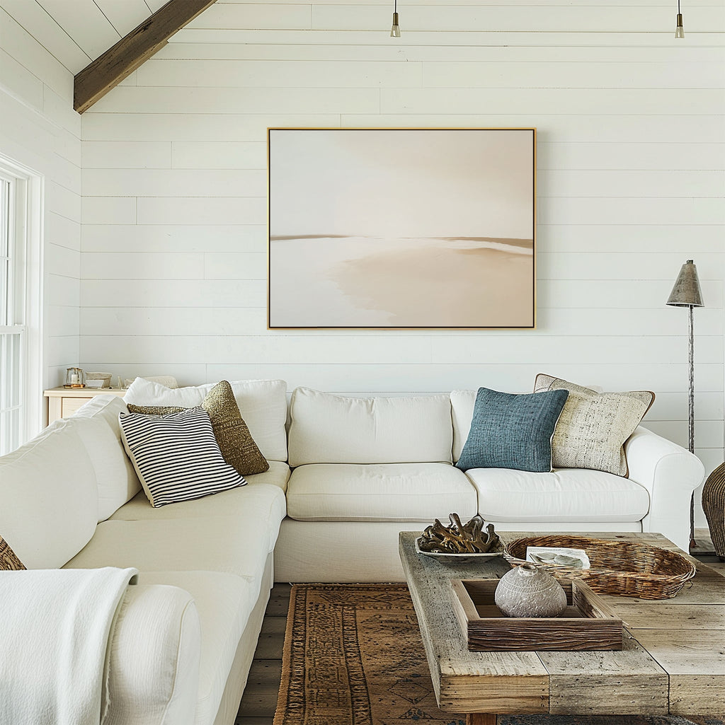 Whispers of the Dunes – beige and white desert canvas wall art print by Aspire Prints