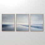 Whispers of the Tide – Set of 3 Canvas Prints set of 3 – blue coastal canvas wall art by Aspire Prints