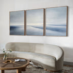 Whispers of the Tide – Set of 3 Canvas Prints set of 3 – blue coastal canvas wall art by Aspire Prints