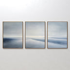 Whispers of the Tide – Set of 3 Canvas Prints set of 3 – blue coastal canvas wall art by Aspire Prints