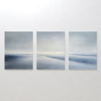 Whispers of the Tide – Set of 3 Canvas Prints set of 3 – blue coastal canvas wall art by Aspire Prints
