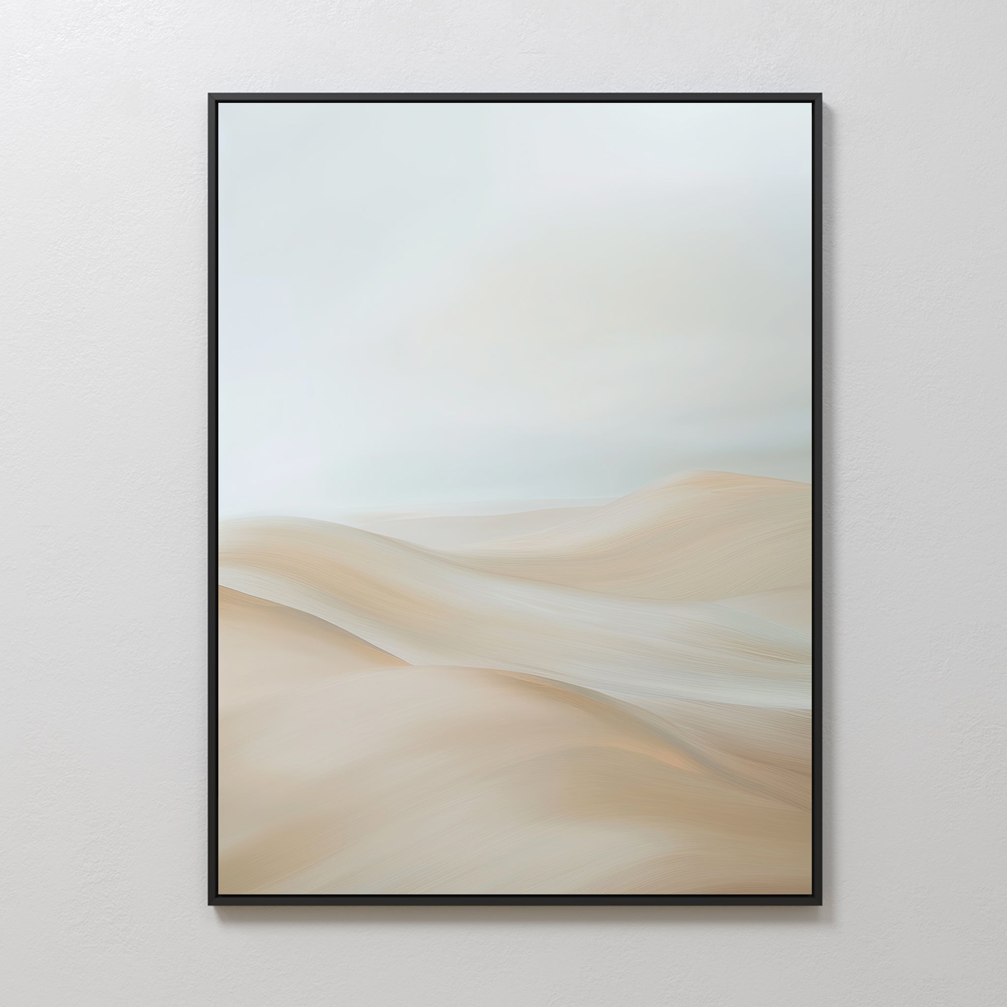 Whispering Summit – beige and white landscape canvas wall art print by Aspire Prints