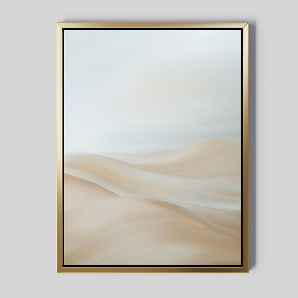 Whispering Summit – beige and white landscape canvas wall art print by Aspire Prints