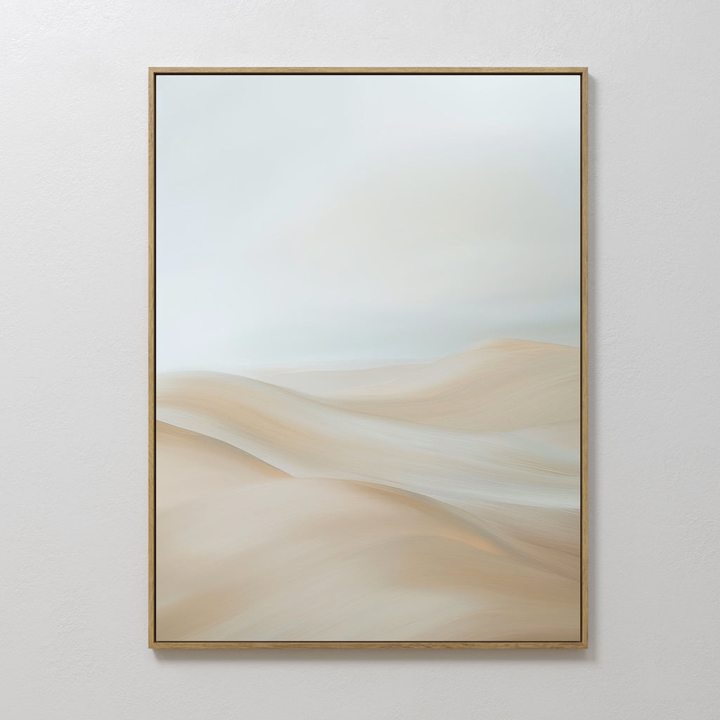 Whispering Summit – beige and white landscape canvas wall art print by Aspire Prints