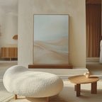 Whispering Summit – beige and white landscape canvas wall art print by Aspire Prints