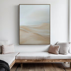 Whispering Summit – beige and white landscape canvas wall art print by Aspire Prints