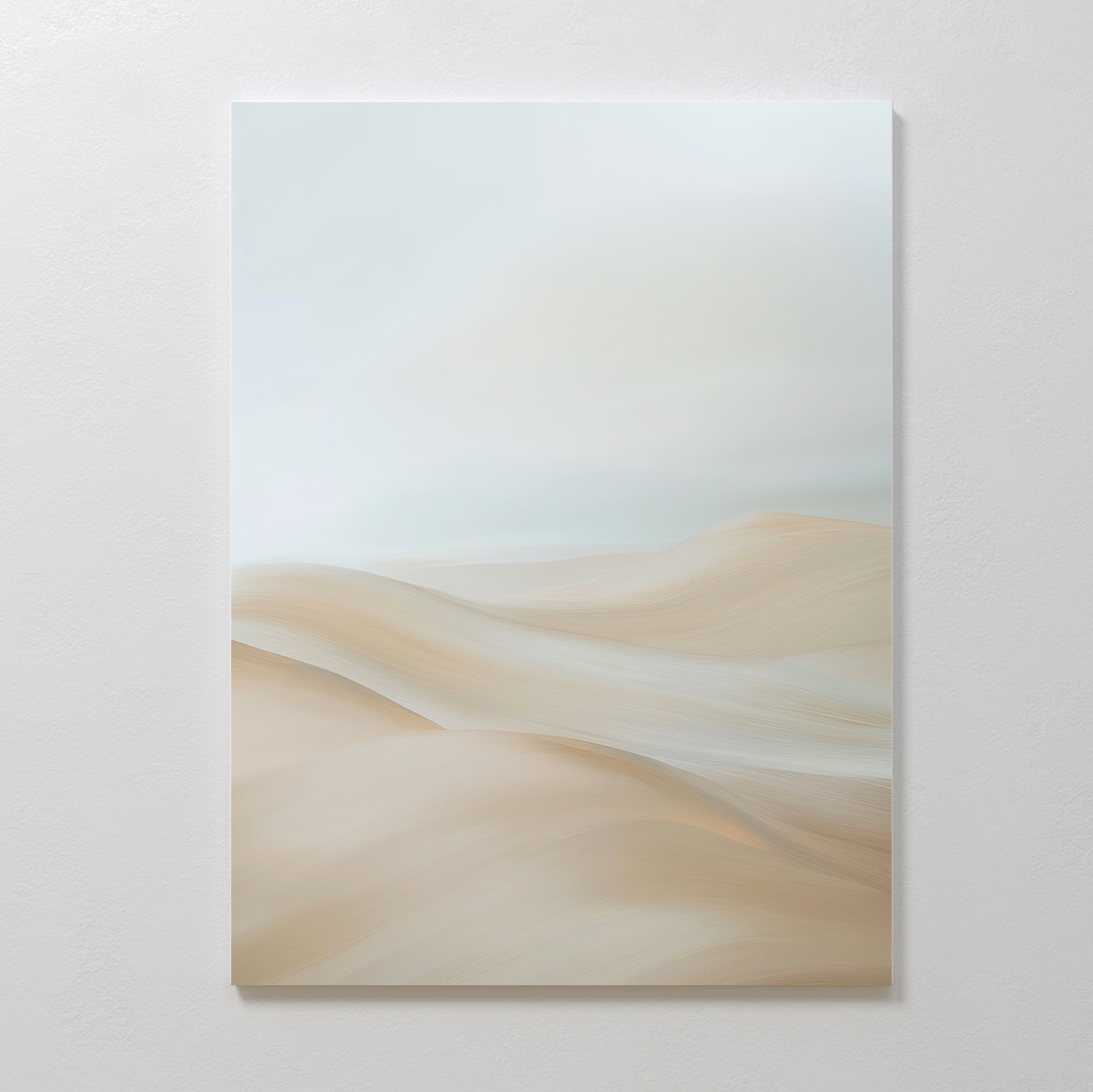Whispering Summit – beige and white landscape canvas wall art print by Aspire Prints