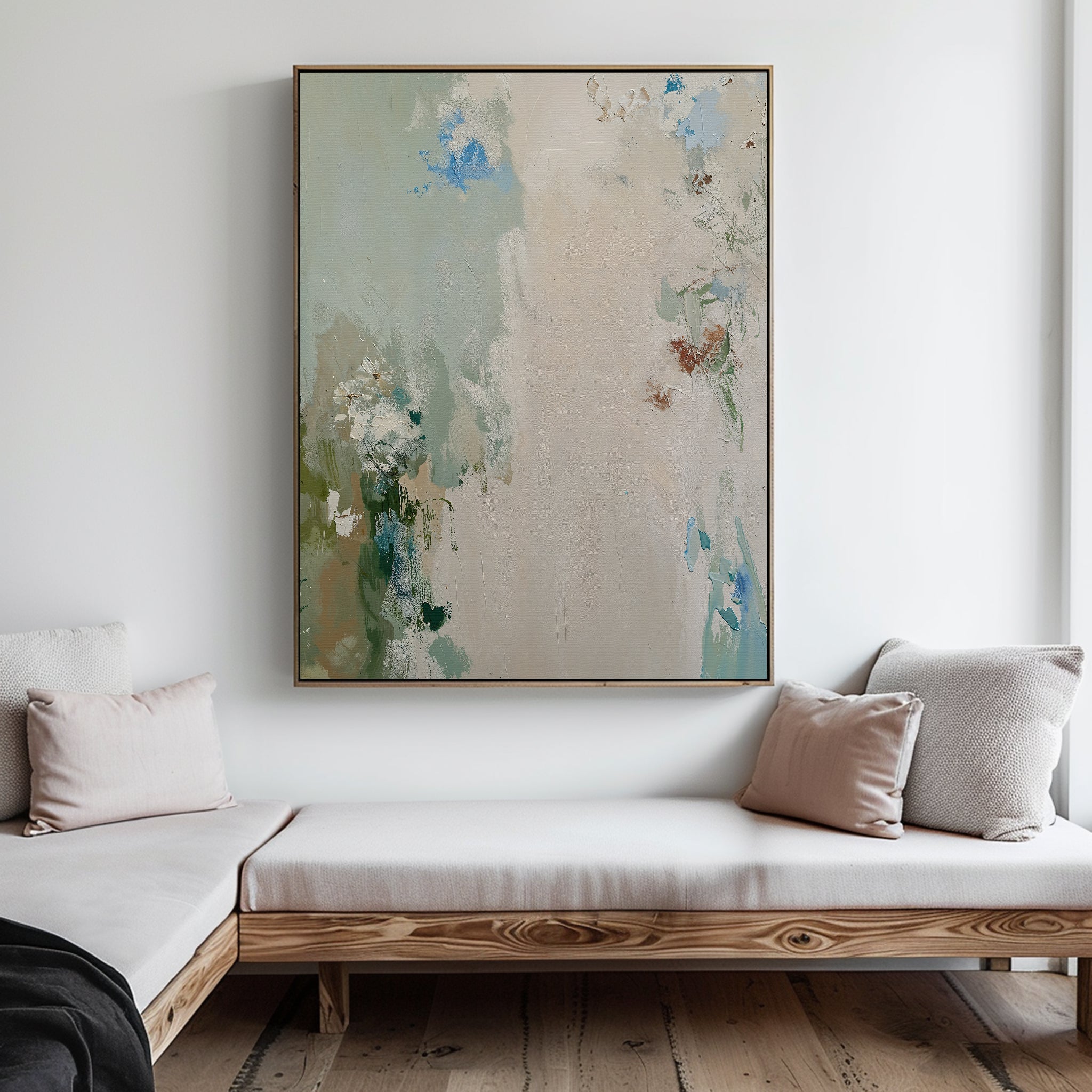 Whispers of the Quiet Garden – green botanical canvas wall art print by Aspire Prints