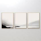 Whispers of the Highlands – Set of 3 Canvas Prints set of 3 – black and white landscape canvas wall art by Aspire Prints