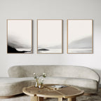 Whispers of the Highlands – Set of 3 Canvas Prints set of 3 – black and white landscape canvas wall art by Aspire Prints