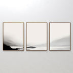 Whispers of the Highlands – Set of 3 Canvas Prints set of 3 – black and white landscape canvas wall art by Aspire Prints