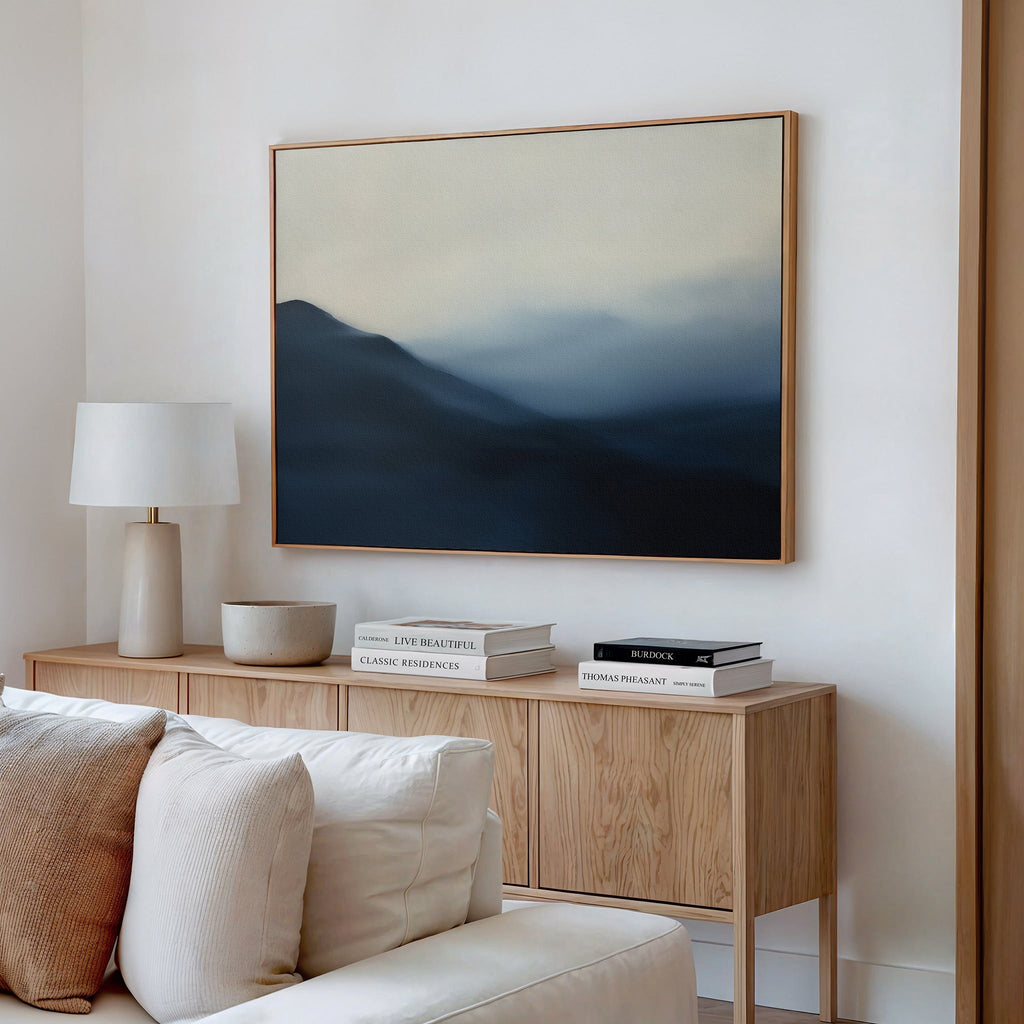Whispers of the Hollow – blue landscape canvas wall art print by Aspire Prints