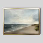 Whispering Tides at Dawn – blue vintage canvas wall art print by Aspire Prints