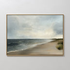Whispering Tides at Dawn – blue vintage canvas wall art print by Aspire Prints