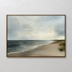 Whispering Tides at Dawn – blue vintage canvas wall art print by Aspire Prints