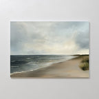 Whispering Tides at Dawn – blue vintage canvas wall art print by Aspire Prints