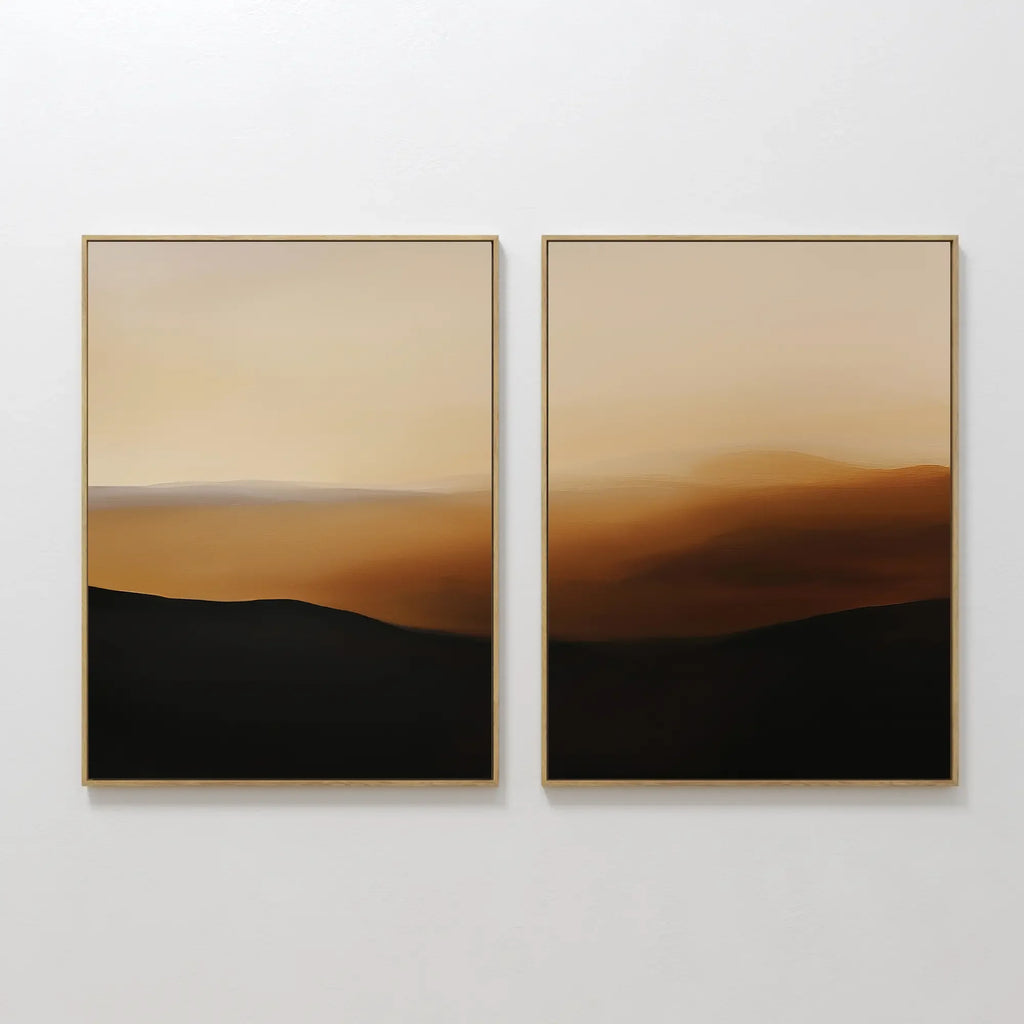 Whispers of Ochre – Set of 2 Canvas Prints set of 2 – earthy brown desert canvas wall art by Aspire Prints