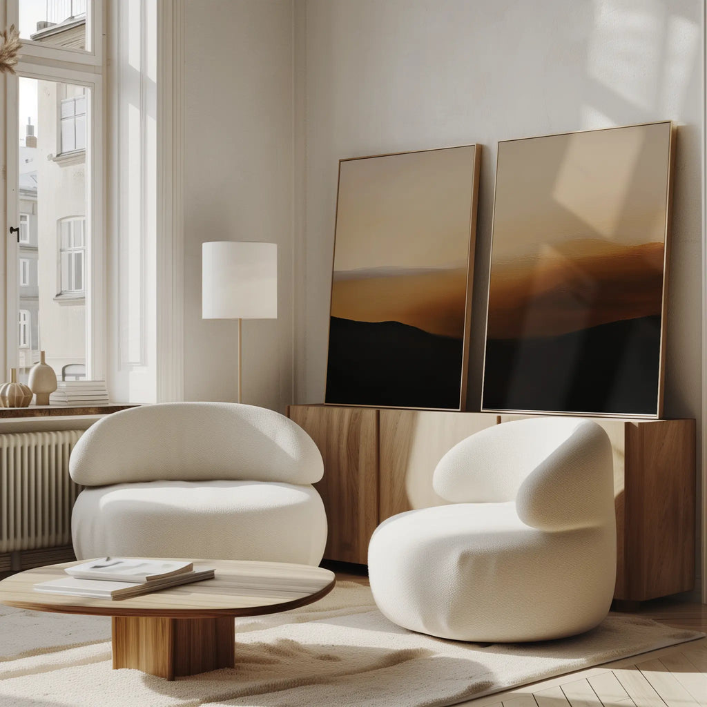 Whispers of Ochre – Set of 2 Canvas Prints set of 2 – earthy brown desert canvas wall art by Aspire Prints