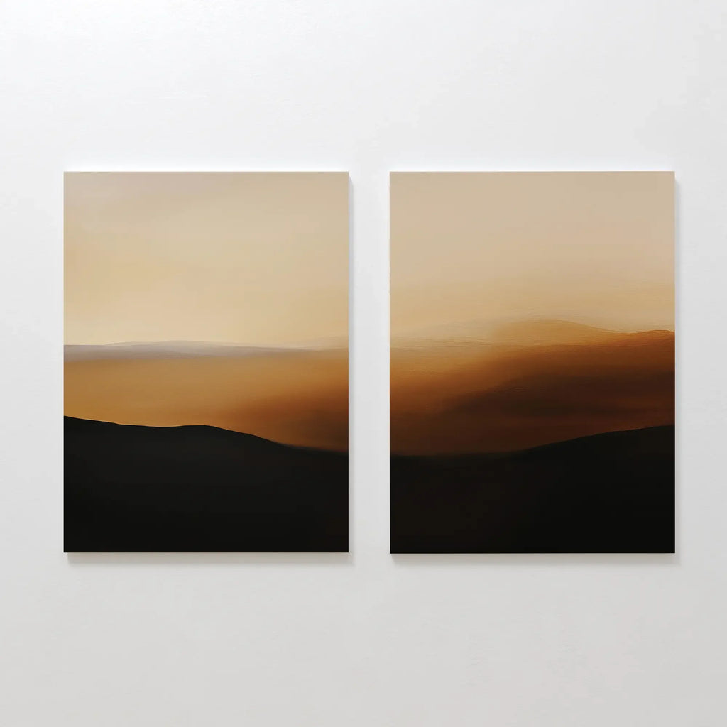 Whispers of Ochre – Set of 2 Canvas Prints set of 2 – earthy brown desert canvas wall art by Aspire Prints