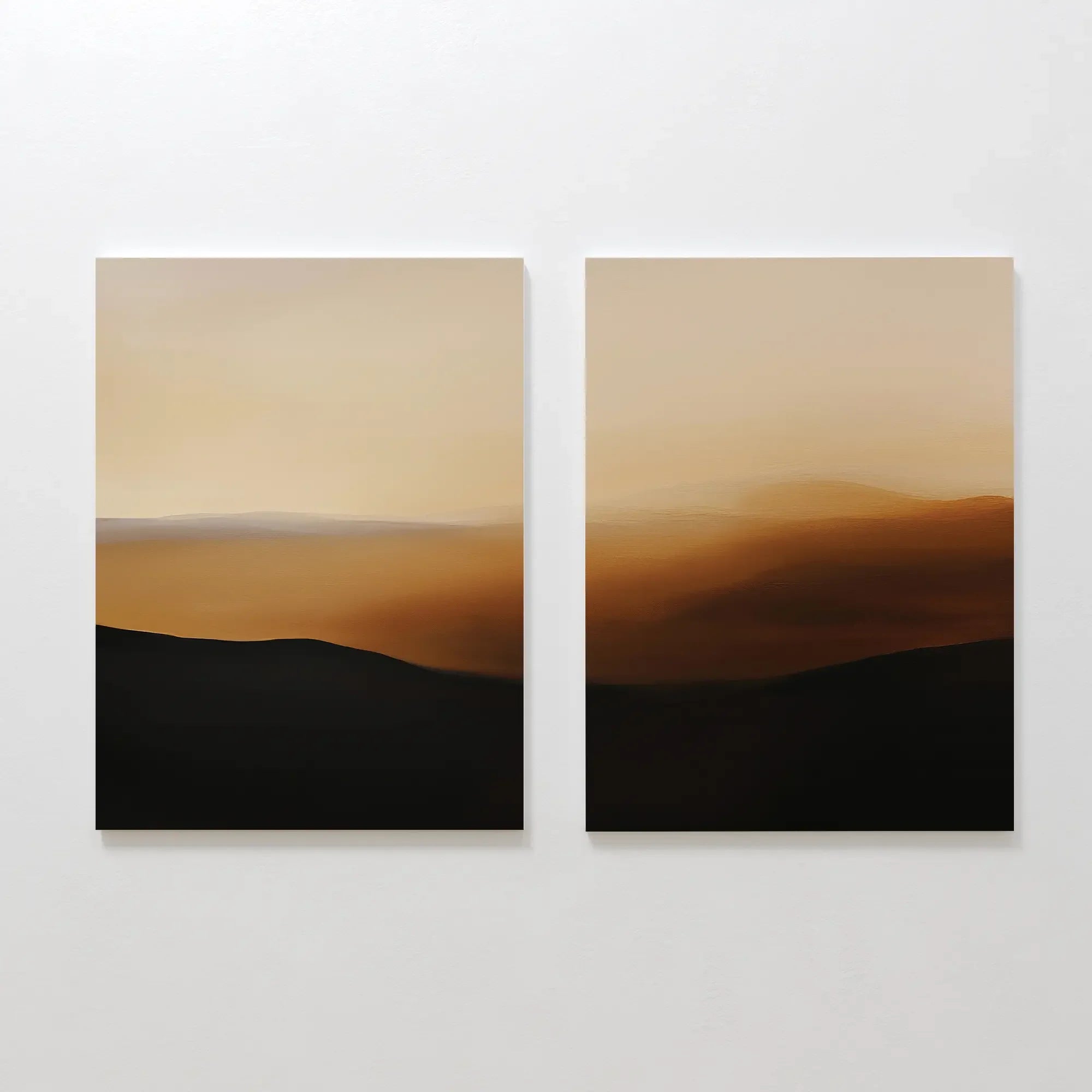 Whispers of Ochre – Set of 2 Canvas Prints set of 2 – earthy brown desert canvas wall art by Aspire Prints