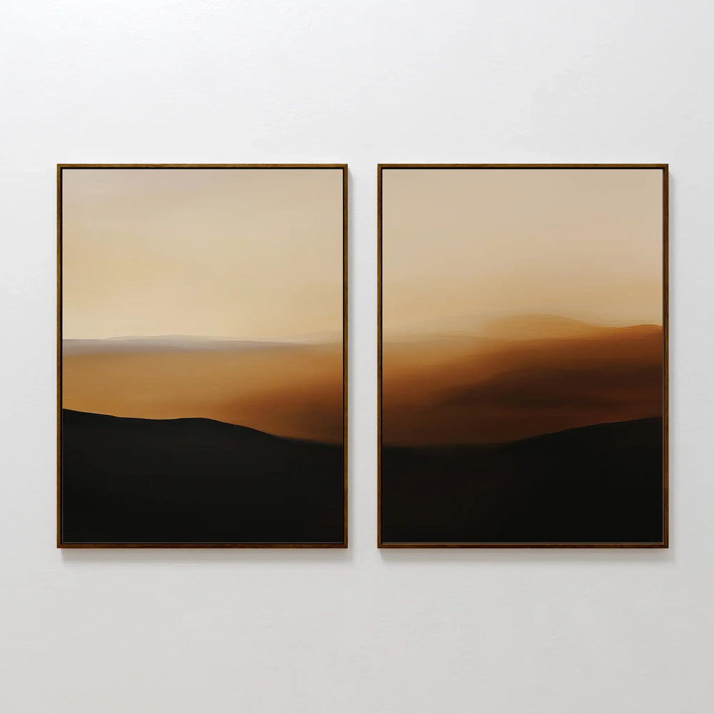 Whispers of Ochre – Set of 2 Canvas Prints set of 2 – earthy brown desert canvas wall art by Aspire Prints
