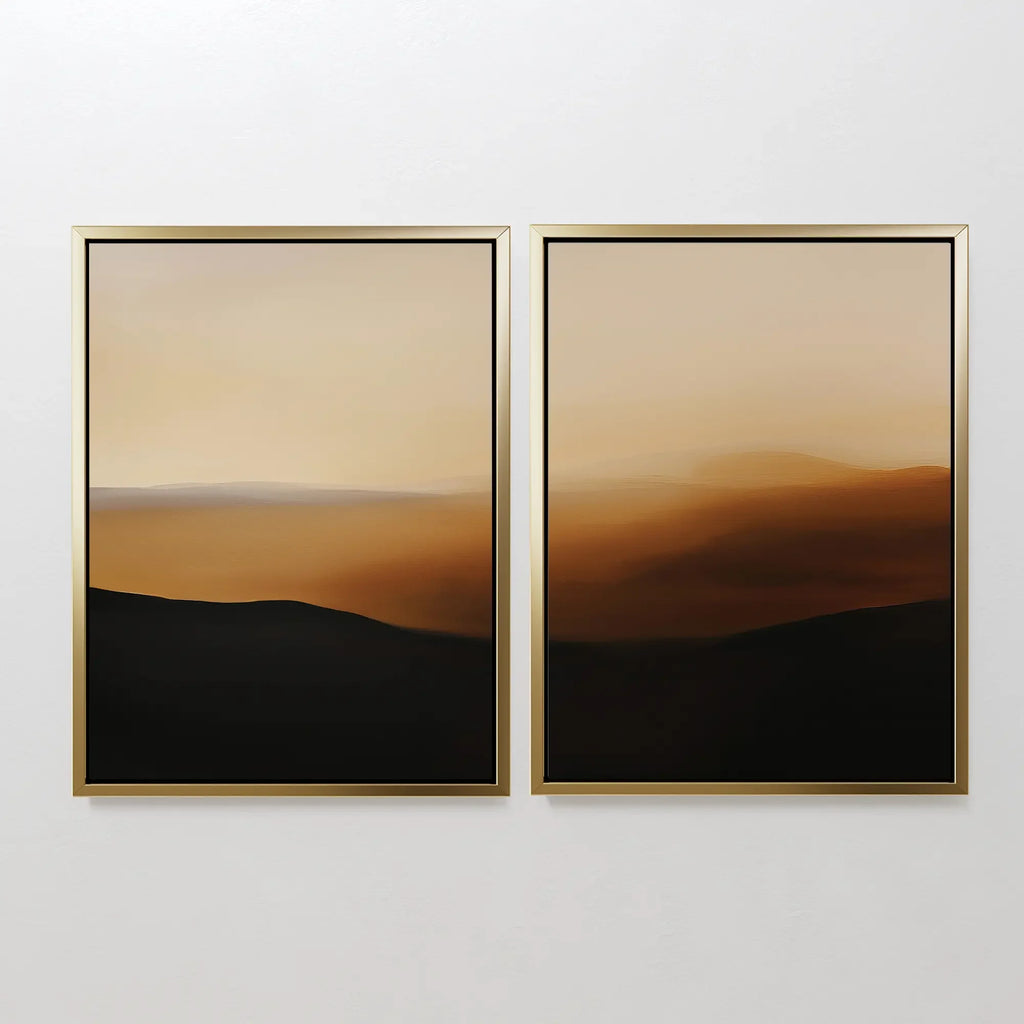 Whispers of Ochre – Set of 2 Canvas Prints set of 2 – earthy brown desert canvas wall art by Aspire Prints