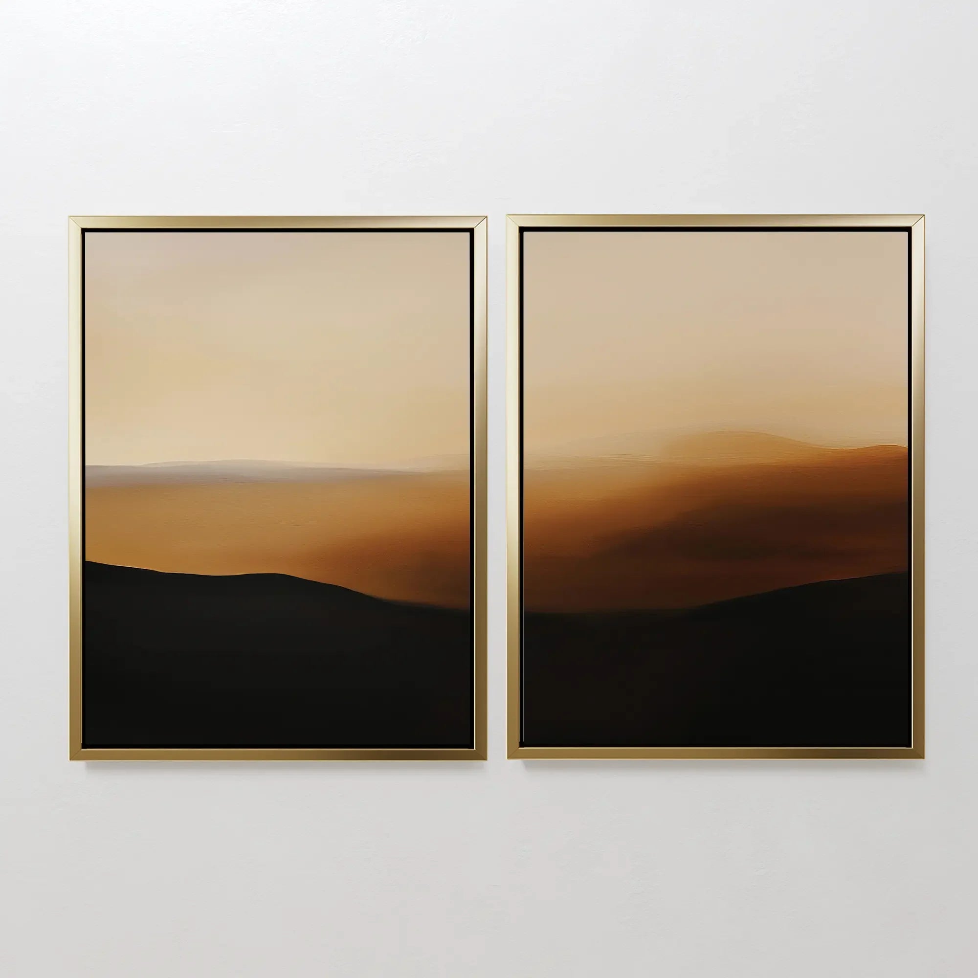 Whispers of Ochre – Set of 2 Canvas Prints set of 2 – earthy brown desert canvas wall art by Aspire Prints