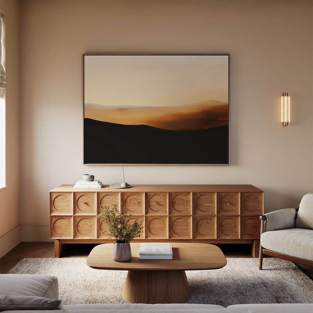 Ember Hills at Twilight – neutral-toned desert canvas wall art print by Aspire Prints