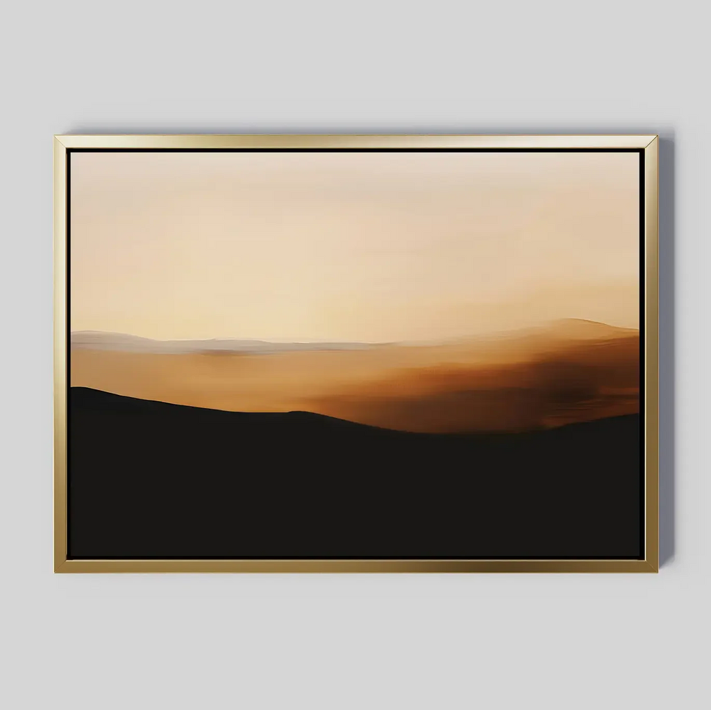 Ember Hills at Twilight – neutral-toned desert canvas wall art print by Aspire Prints