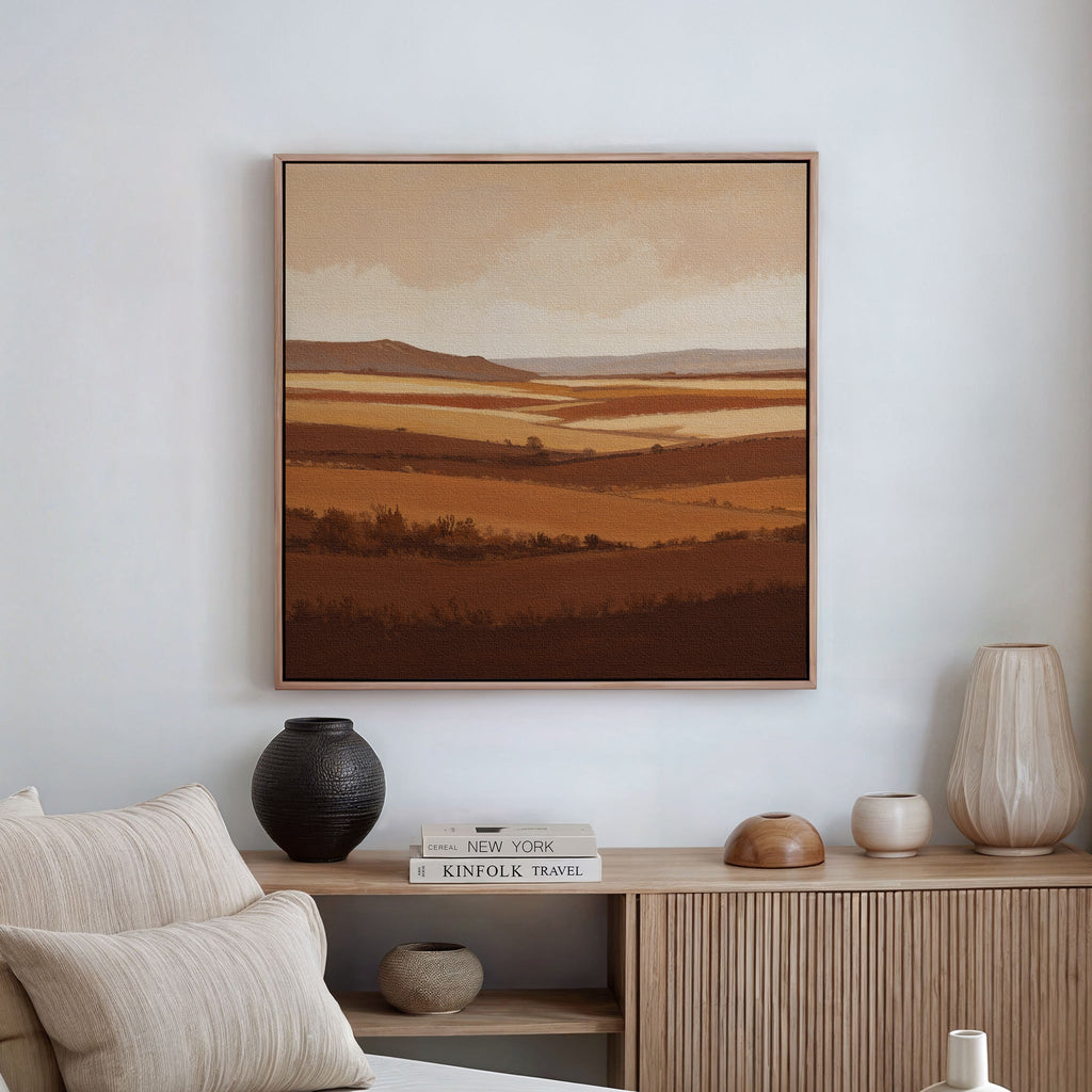 Amber Drift – neutral-toned desert canvas wall art print by Aspire Prints