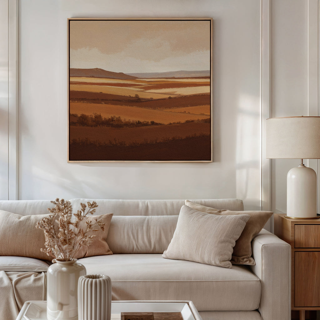 Amber Drift – neutral-toned desert canvas wall art print by Aspire Prints