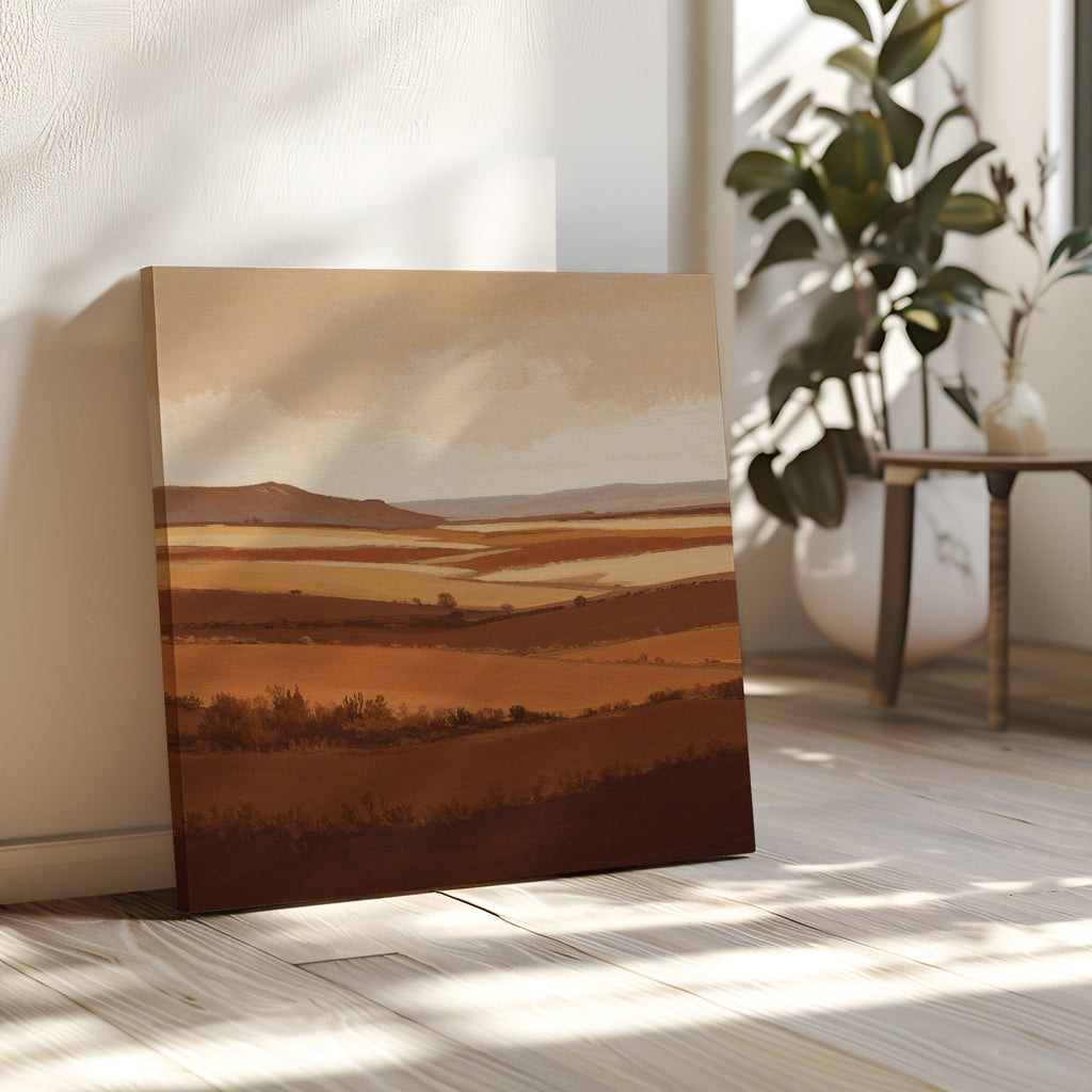 Amber Drift – neutral-toned desert canvas wall art print by Aspire Prints