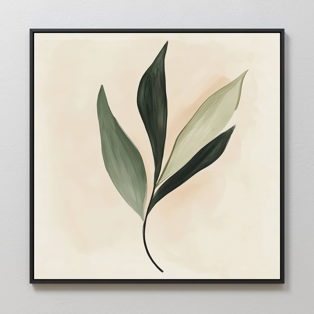 Whisper of the Wild Leaf – green botanical canvas wall art print by Aspire Prints