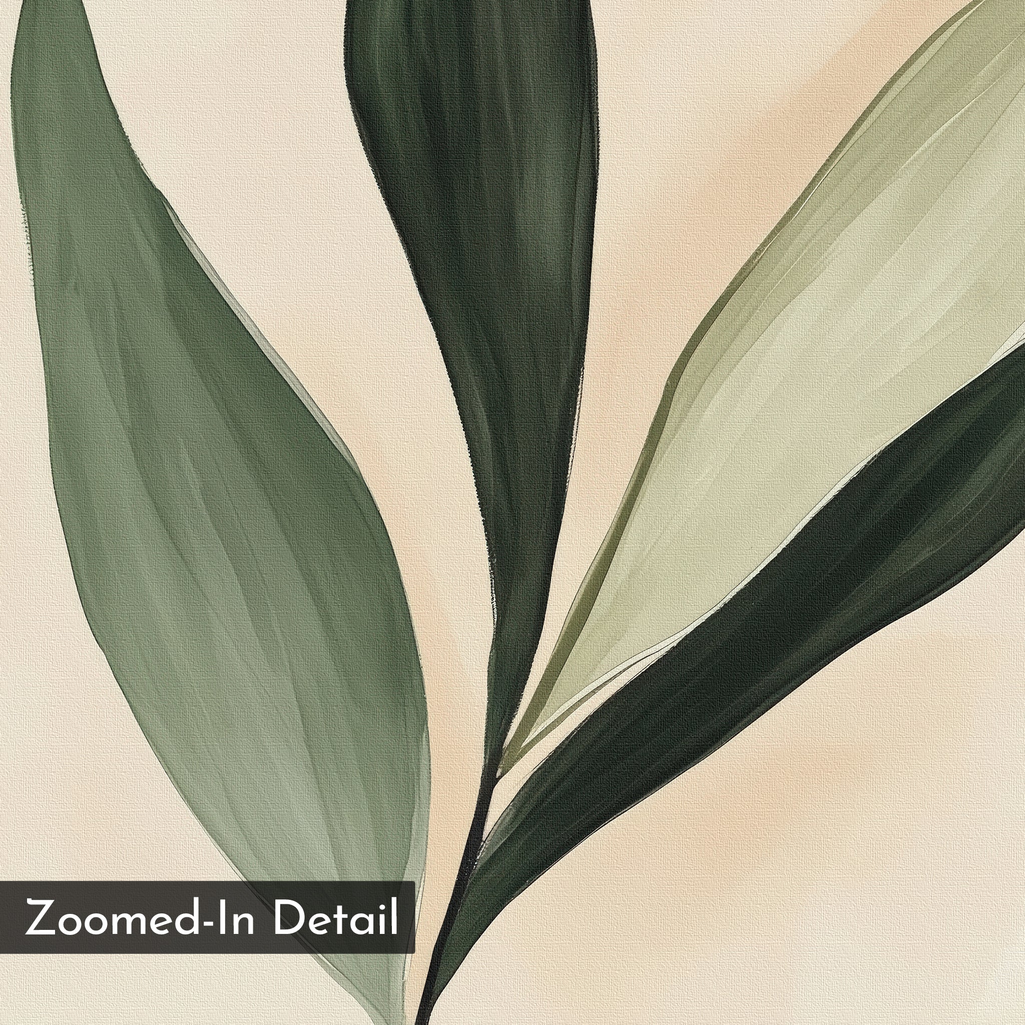 Whisper of the Wild Leaf – green botanical canvas wall art print by Aspire Prints