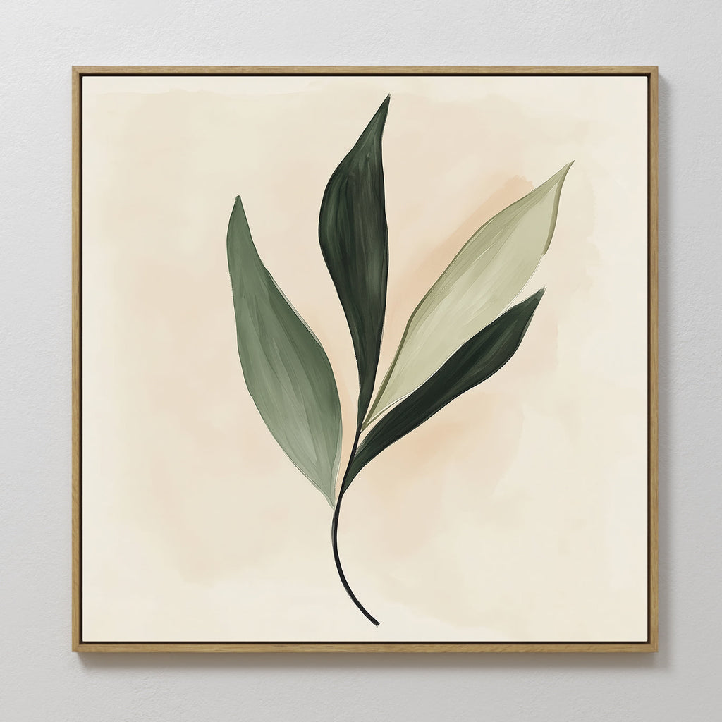 Whisper of the Wild Leaf – green botanical canvas wall art print by Aspire Prints