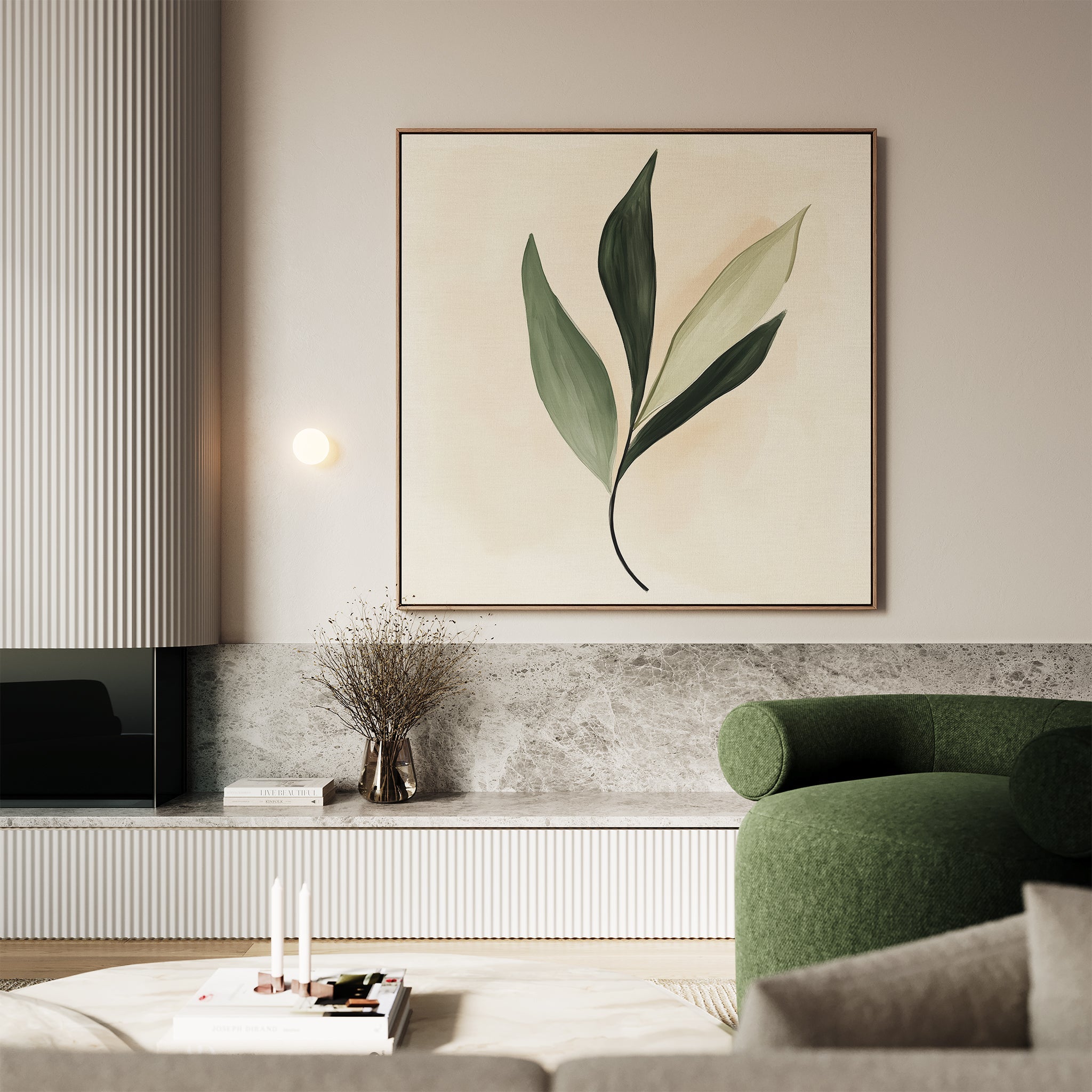 Whisper of the Wild Leaf – green botanical canvas wall art print by Aspire Prints