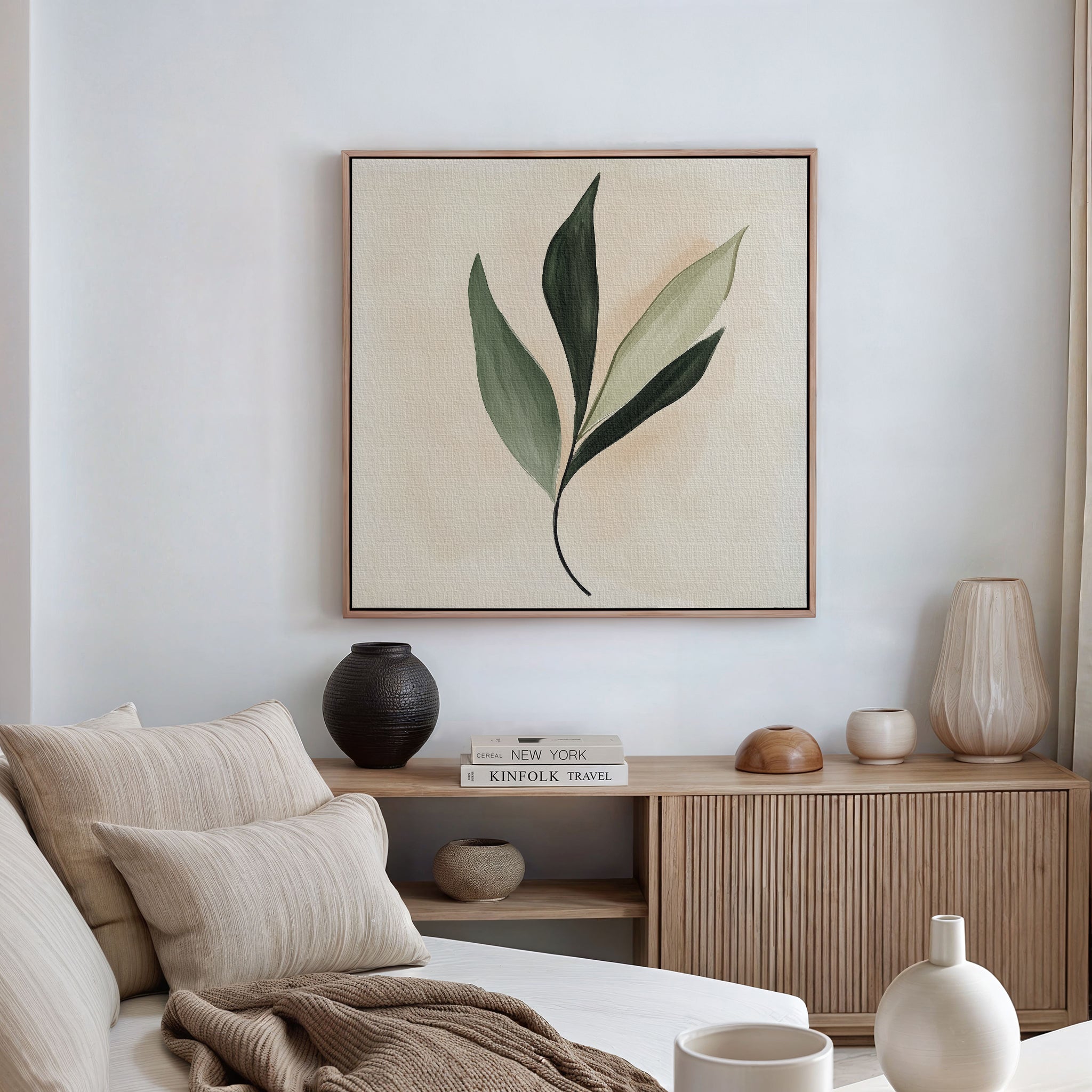 Whisper of the Wild Leaf – green botanical canvas wall art print by Aspire Prints