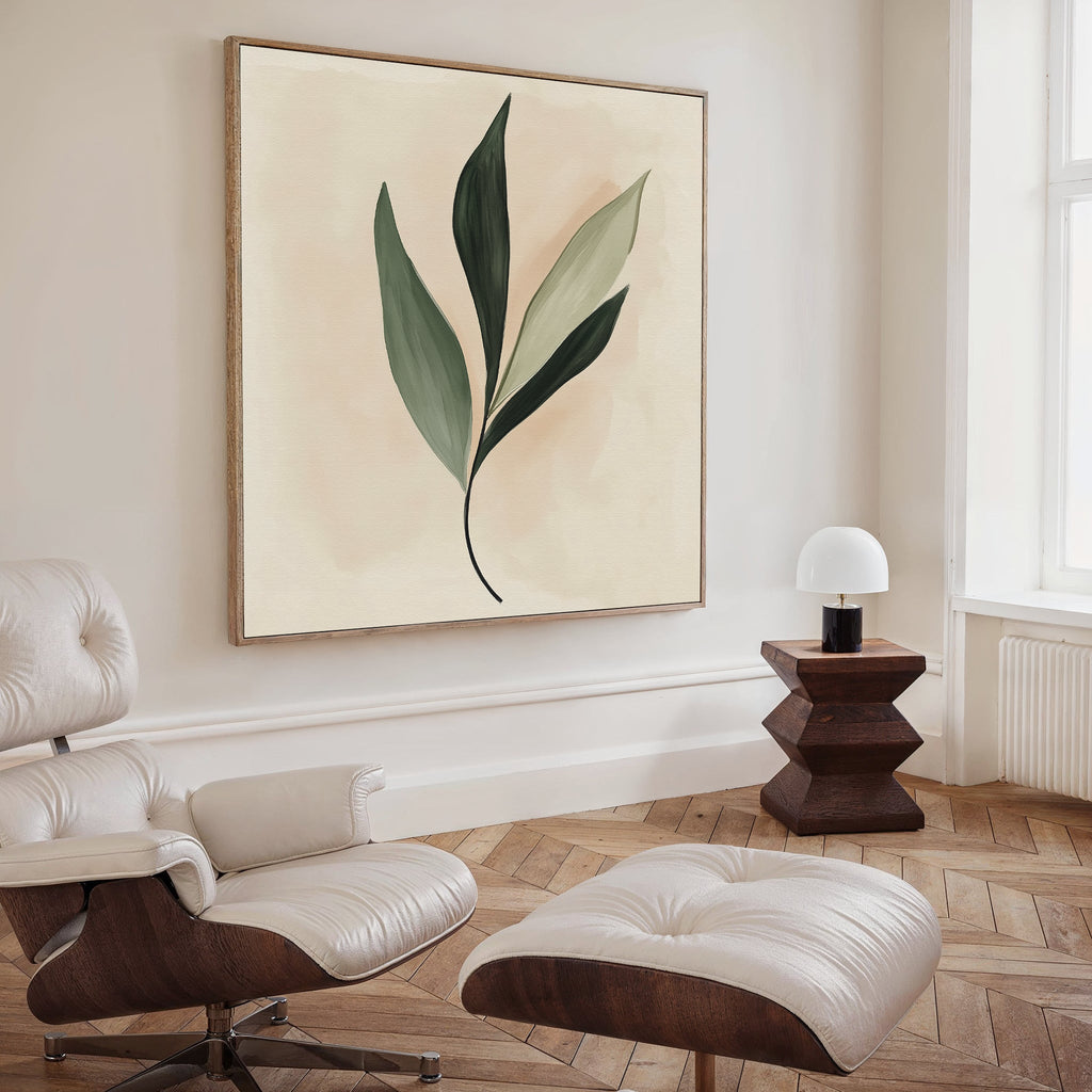 Whisper of the Wild Leaf – green botanical canvas wall art print by Aspire Prints