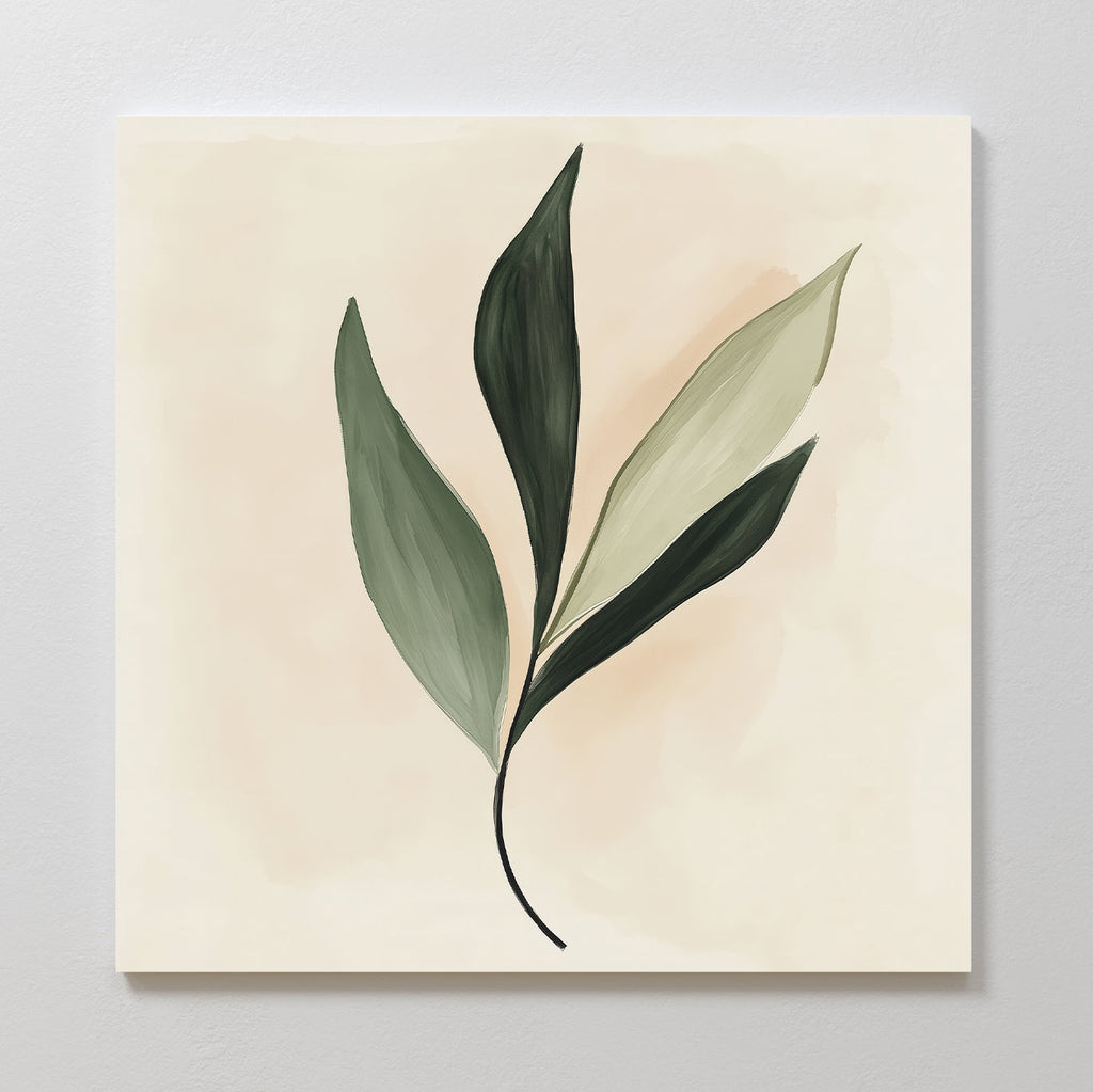 Whisper of the Wild Leaf – green botanical canvas wall art print by Aspire Prints