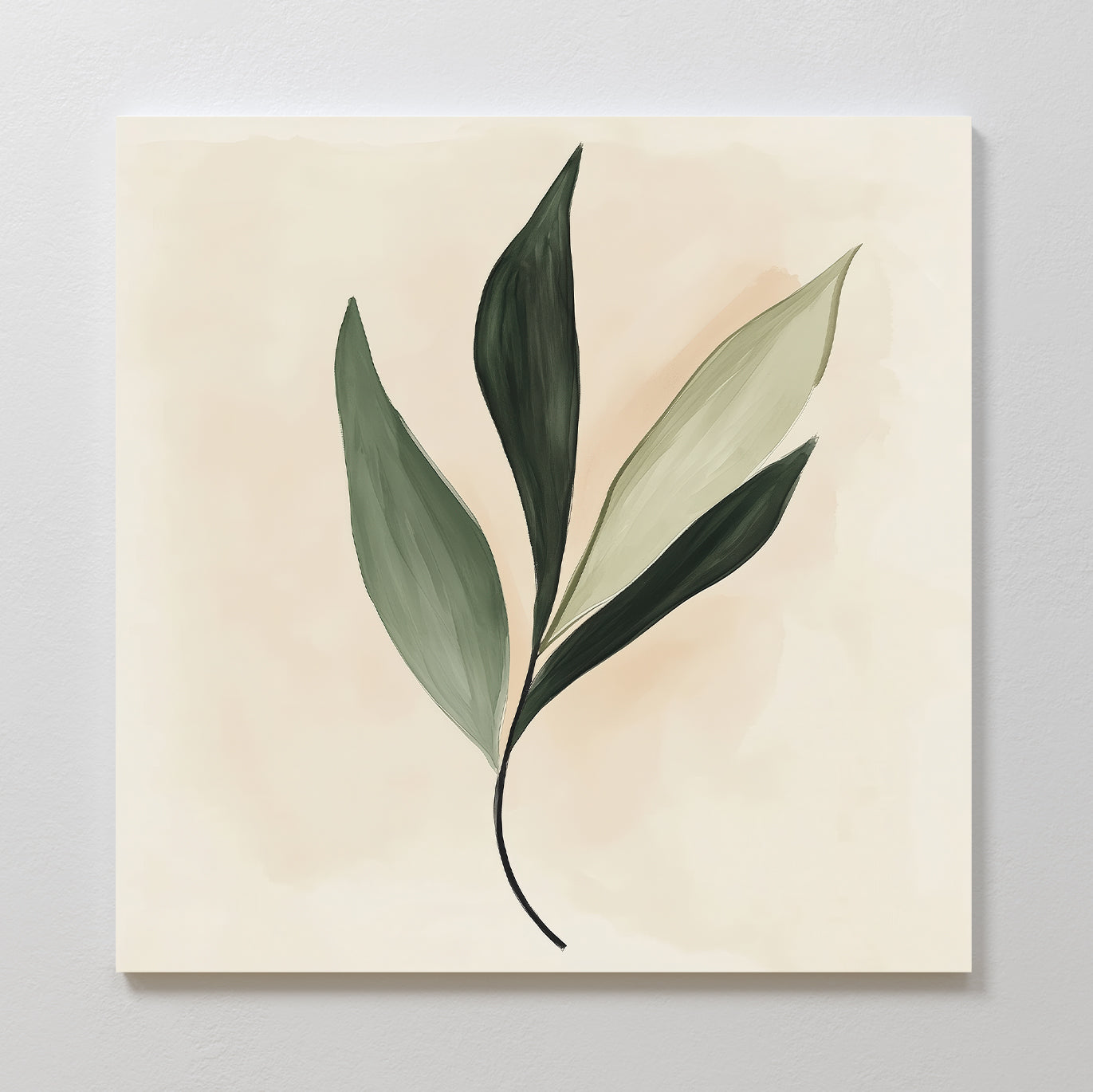 Whisper of the Wild Leaf – green botanical canvas wall art print by Aspire Prints