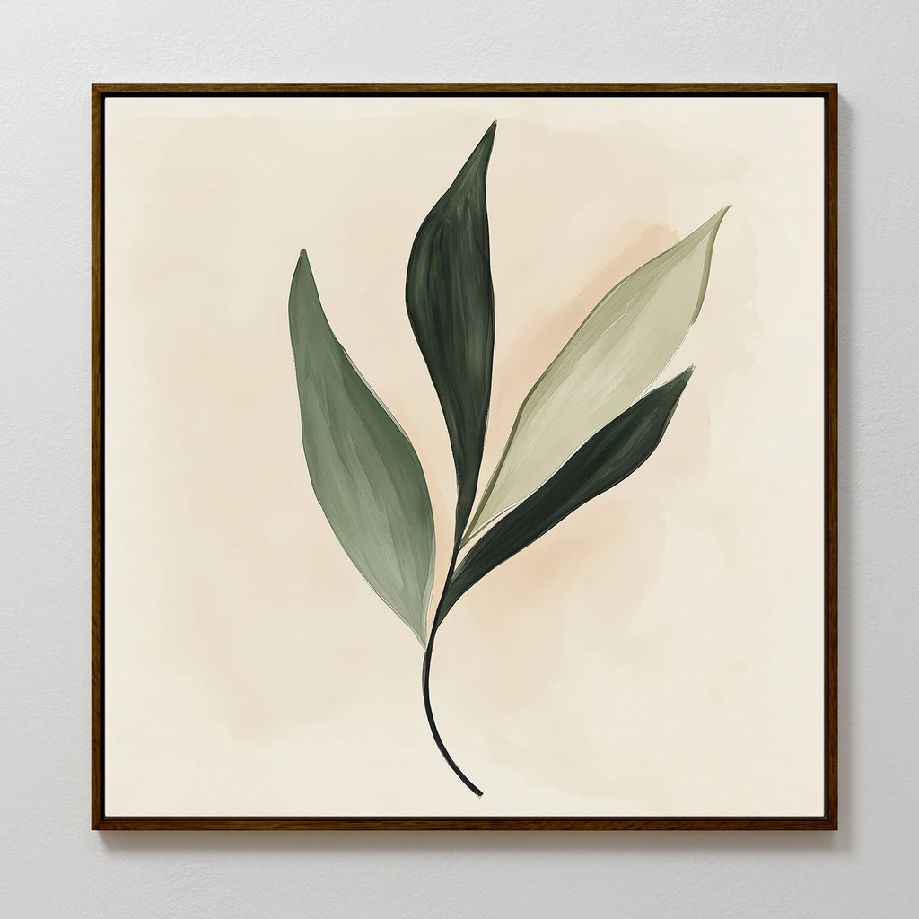 Whisper of the Wild Leaf – green botanical canvas wall art print by Aspire Prints