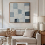 Whispered Geometry – blue abstract canvas wall art print by Aspire Prints