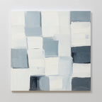 Whispered Geometry – blue abstract canvas wall art print by Aspire Prints